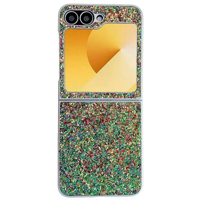Coque Samsung Galaxy Z Flip7 FE / Z Flip 6 Paillettes Fantome Contour Argente