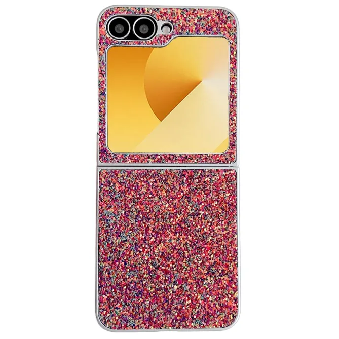 Coque Samsung Galaxy Z Flip7 FE / Z Flip 6 Paillettes Fantome Contour Argente