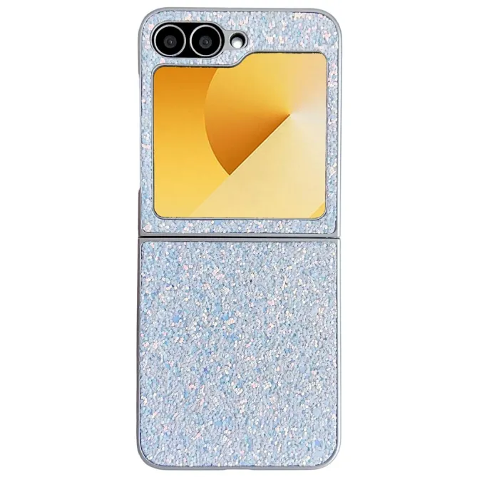 Coque Samsung Galaxy Z Flip7 FE / Z Flip 6 Paillettes Fantome Contour Argente