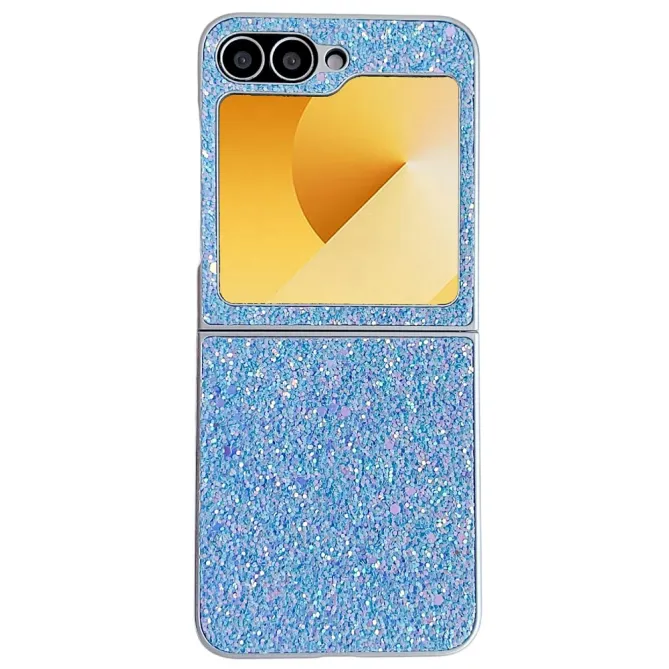 Coque Samsung Galaxy Z Flip7 FE / Z Flip 6 Paillettes Fantome Contour Argente