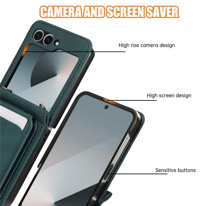 Coque Portefeuille Samsung Galaxy Z Flip 7 FE / Z Flip 6 Bandouliere