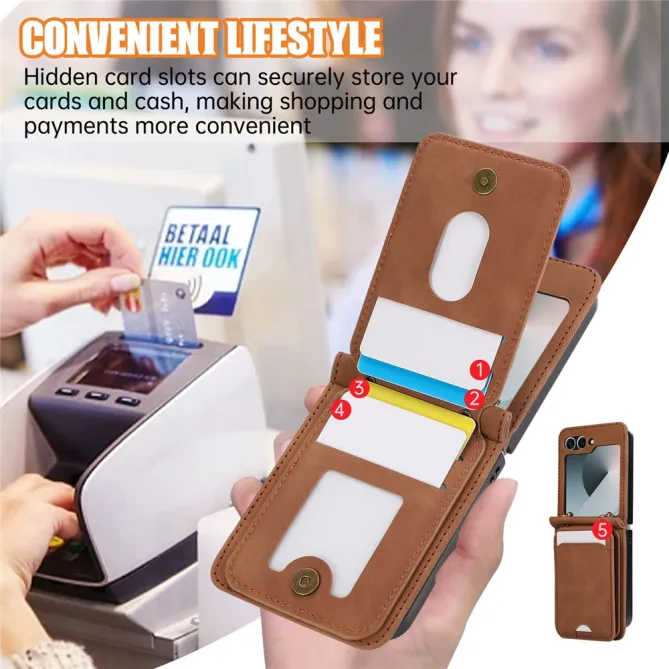 Coque Portefeuille Samsung Galaxy Z Flip 7 FE / Z Flip 6 Bandouliere