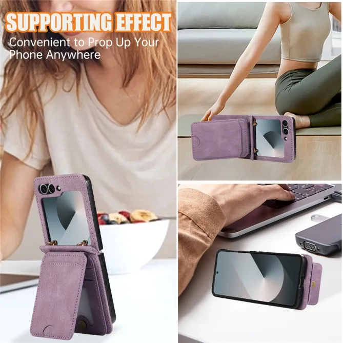Coque Portefeuille Samsung Galaxy Z Flip 7 FE / Z Flip 6 Bandouliere