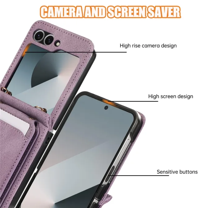 Coque Portefeuille Samsung Galaxy Z Flip 7 FE / Z Flip 6 Bandouliere