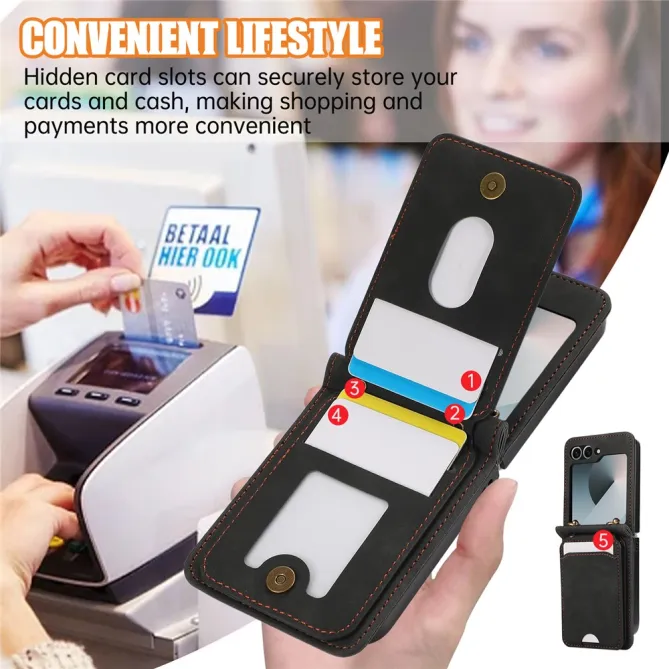 Coque Portefeuille Samsung Galaxy Z Flip 7 FE / Z Flip 6 Bandouliere