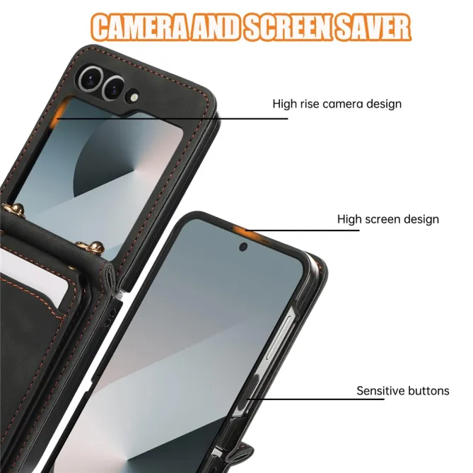Coque Portefeuille Samsung Galaxy Z Flip 7 FE / Z Flip 6 Bandouliere