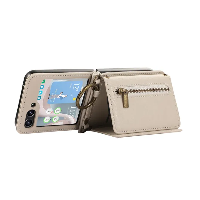 Coque Portefeuille Samsung Galaxy Z Flip 7 FE / Z Flip 6 Zip Anneau Bandouliere