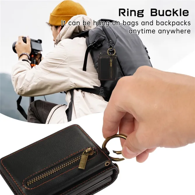 Coque Portefeuille Samsung Galaxy Z Flip 7 FE / Z Flip 6 Zip Anneau Bandouliere