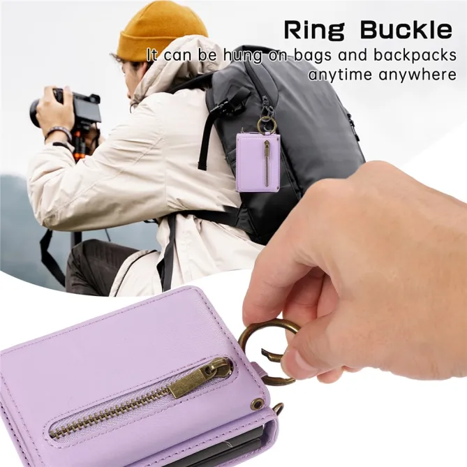 Coque Portefeuille Samsung Galaxy Z Flip 7 FE / Z Flip 6 Zip Anneau Bandouliere