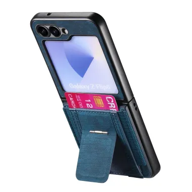 Coque Samsung Galaxy Z Flip 7 FE / Z Flip6 Retro Porte-Cartes avec Bequille