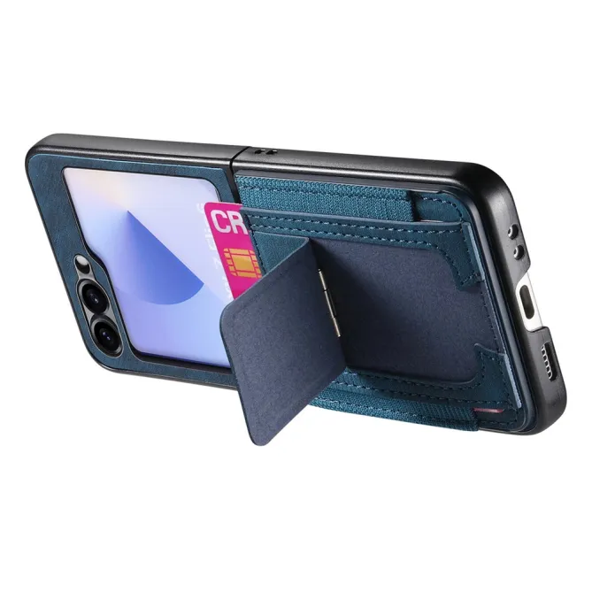 Coque Samsung Galaxy Z Flip 7 FE / Z Flip6 Retro Porte-Cartes avec Bequille