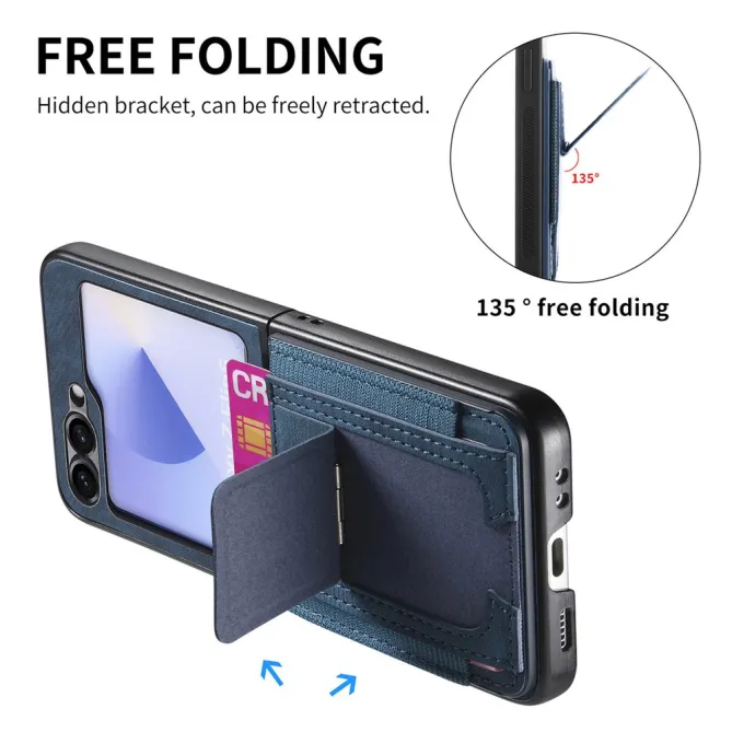 Coque Samsung Galaxy Z Flip 7 FE / Z Flip6 Retro Porte-Cartes avec Bequille