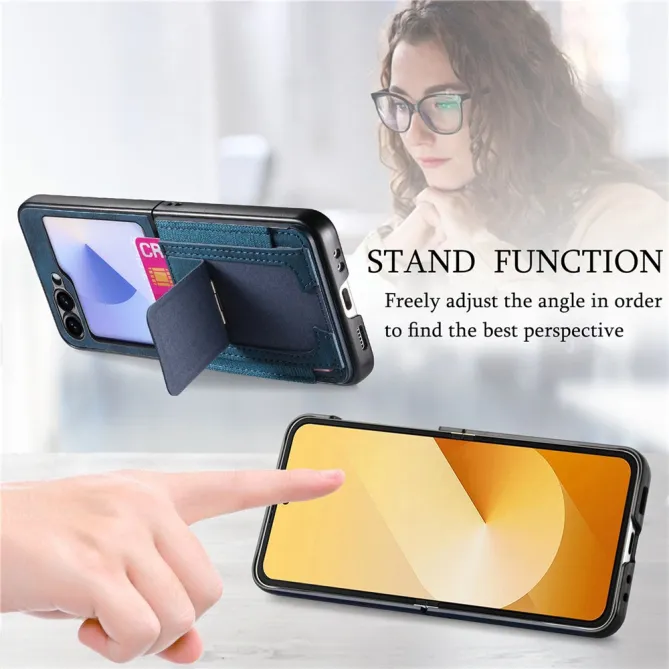 Coque Samsung Galaxy Z Flip 7 FE / Z Flip6 Retro Porte-Cartes avec Bequille