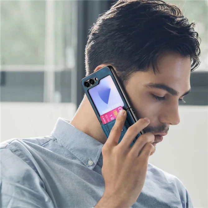 Coque Samsung Galaxy Z Flip 7 FE / Z Flip6 Retro Porte-Cartes avec Bequille