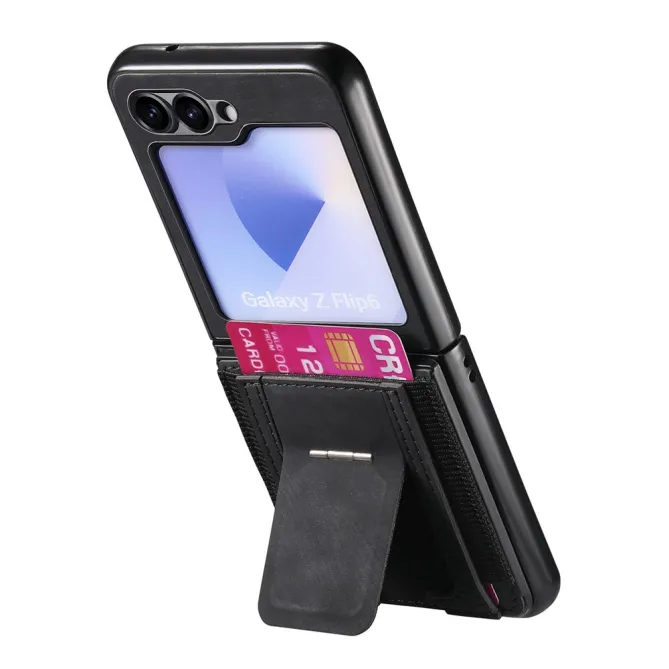 Coque Samsung Galaxy Z Flip 7 FE / Z Flip6 Retro Porte-Cartes avec Bequille