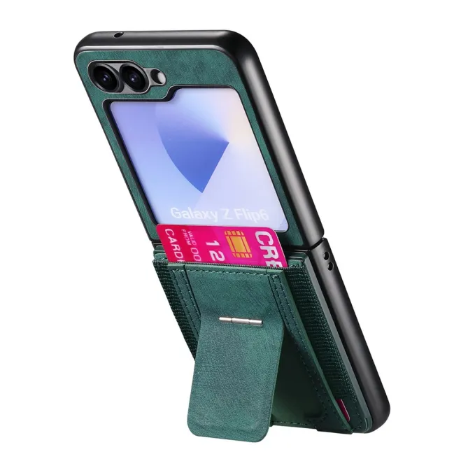 Coque Samsung Galaxy Z Flip 7 FE / Z Flip6 Retro Porte-Cartes avec Bequille