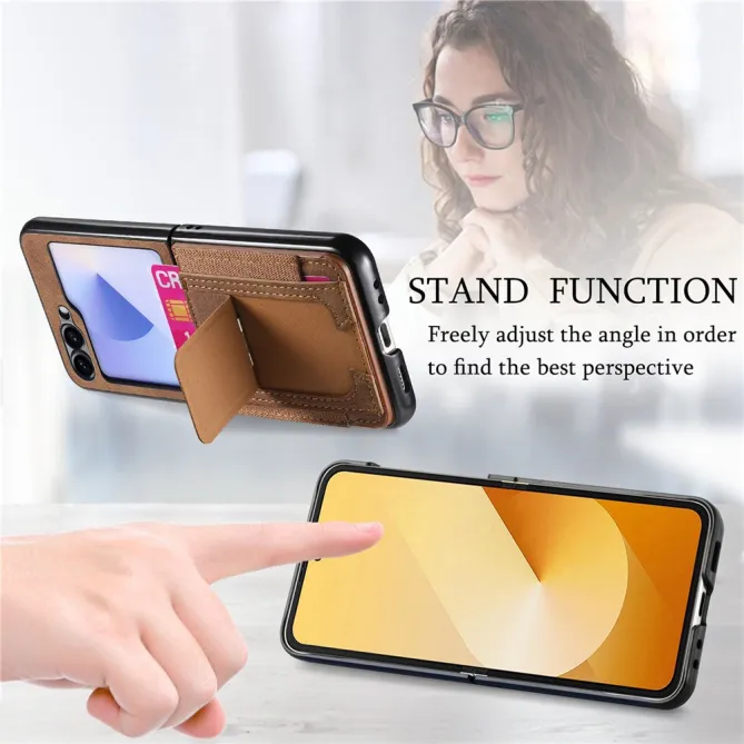 Coque Samsung Galaxy Z Flip 7 FE / Z Flip6 Retro Porte-Cartes avec Bequille