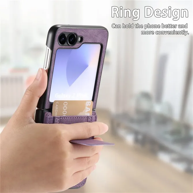Coque Samsung Galaxy Z Flip 7 FE / Z Flip6 Retro Porte-Cartes avec Bequille