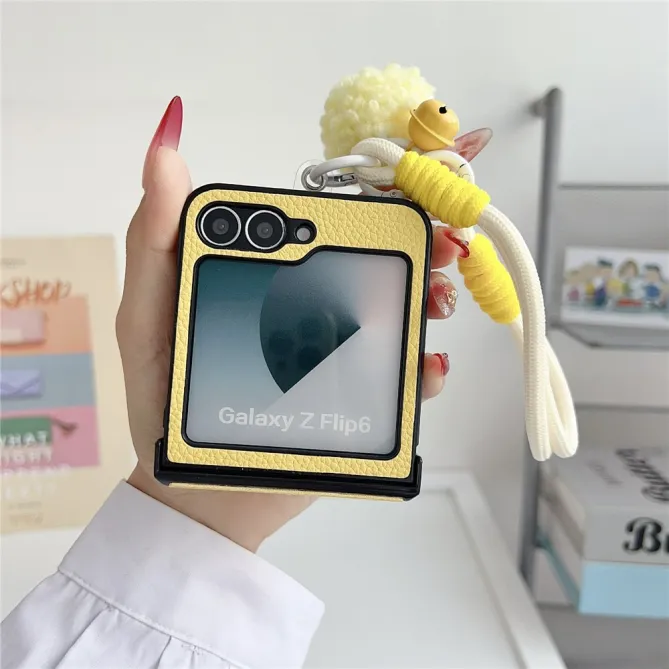 Coque Samsung Galaxy Z Flip 7 FE / Z Flip 6 Chien Brode Grain Litchi