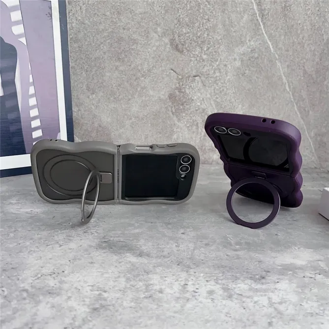 Coque Samsung Galaxy Z Flip7 FE / Z Flip6 / Flip5 Magnetique Bord Ondule