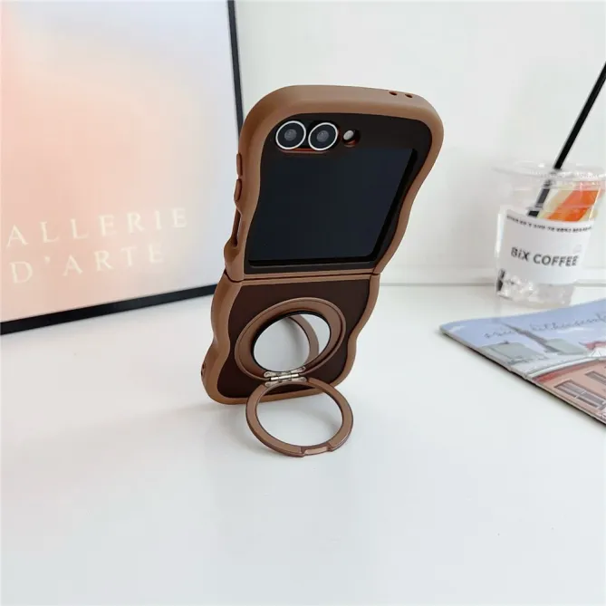 Coque Samsung Galaxy Z Flip7 FE / Z Flip6 / Flip5 Anneau Miroir Rotatif