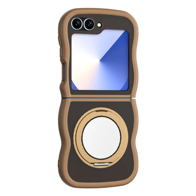 Coque Samsung Galaxy Z Flip7 FE / Z Flip6 / Flip5 Anneau Miroir Rotatif