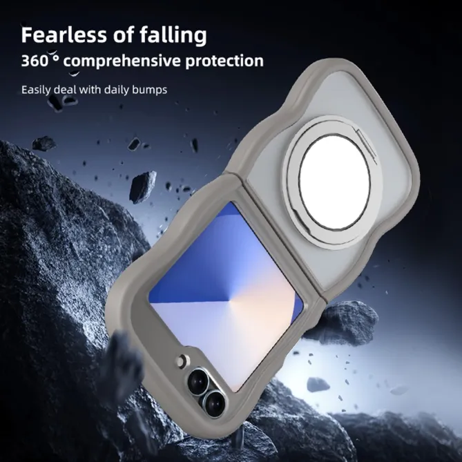 Coque Samsung Galaxy Z Flip7 FE / Z Flip6 / Flip5 Anneau Miroir Rotatif