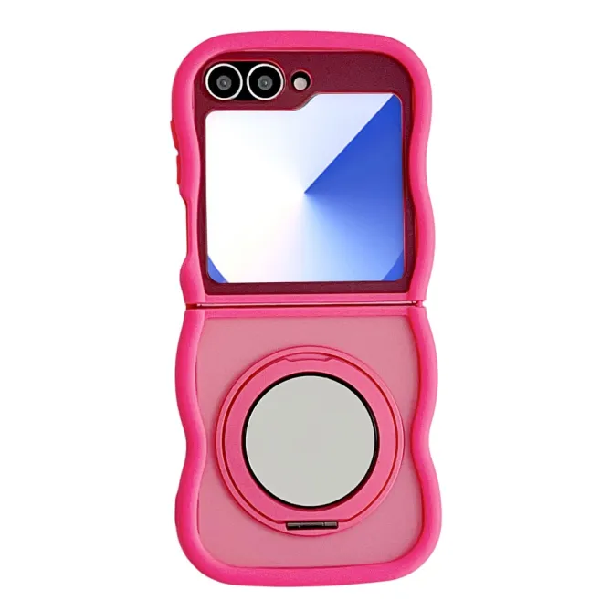 Coque Samsung Galaxy Z Flip7 FE / Z Flip6 / Flip5 Anneau Miroir Rotatif