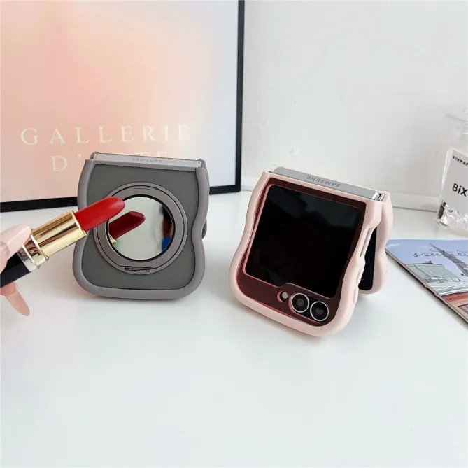 Coque Samsung Galaxy Z Flip7 FE / Z Flip6 / Flip5 Anneau Miroir Rotatif
