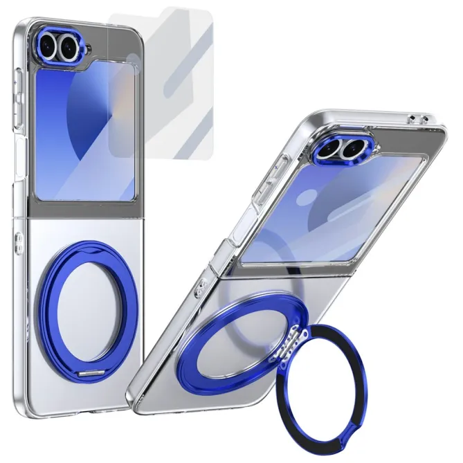 Coque Samsung Galaxy Z Flip7 FE / Z Flip6 Transparente Anneau Rotatif 360°