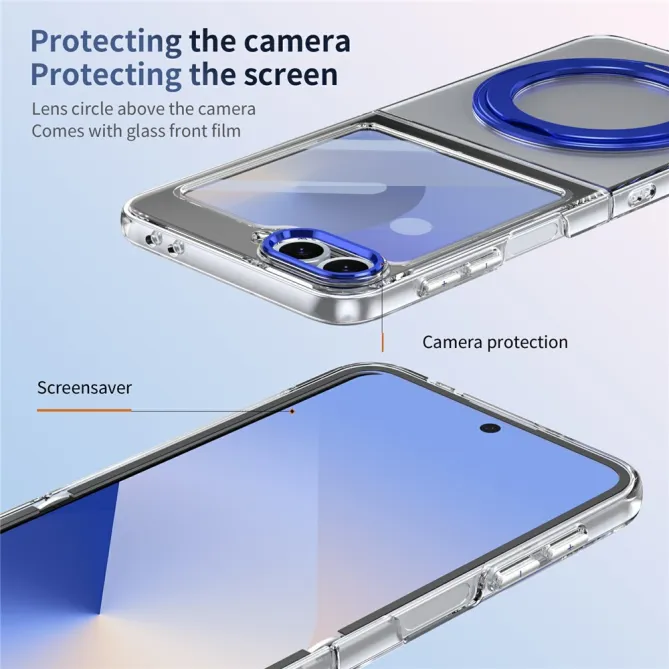 Coque Samsung Galaxy Z Flip7 FE / Z Flip6 Transparente Anneau Rotatif 360°