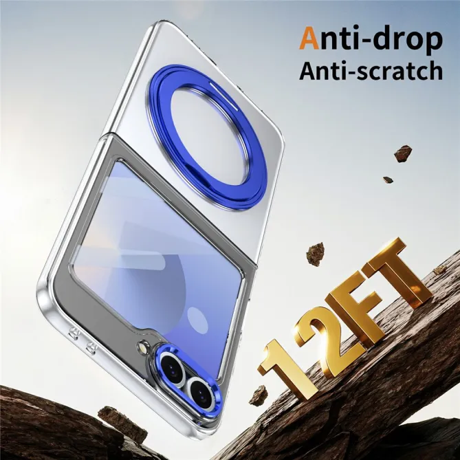 Coque Samsung Galaxy Z Flip7 FE / Z Flip6 Transparente Anneau Rotatif 360°