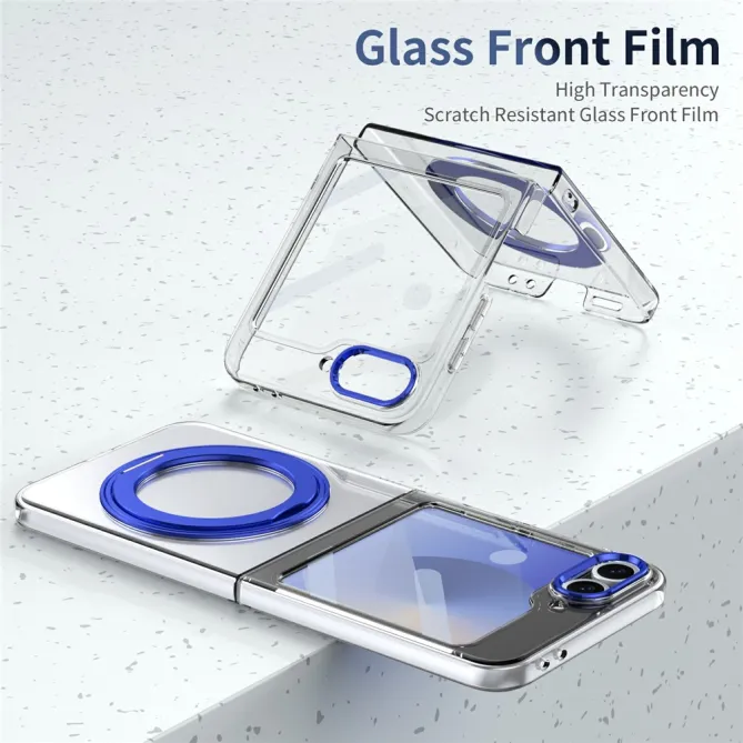 Coque Samsung Galaxy Z Flip7 FE / Z Flip6 Transparente Anneau Rotatif 360°