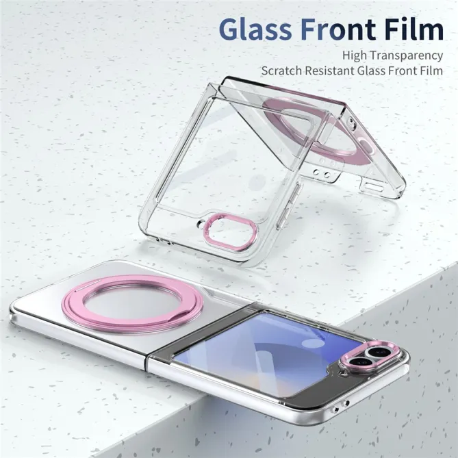Coque Samsung Galaxy Z Flip7 FE / Z Flip6 Transparente Anneau Rotatif 360°