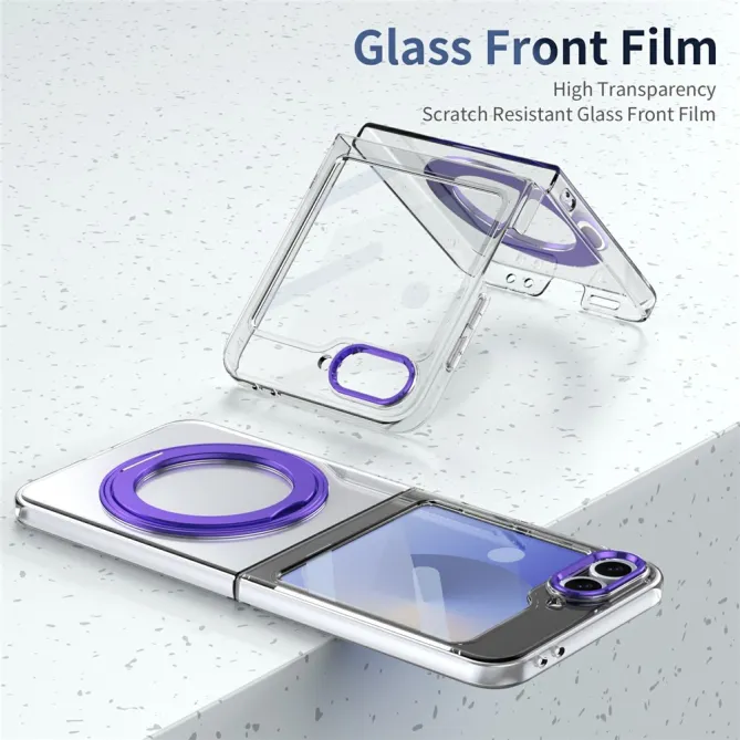 Coque Samsung Galaxy Z Flip7 FE / Z Flip6 Transparente Anneau Rotatif 360°