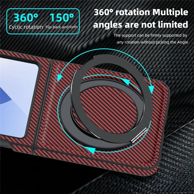 Coque Samsung Galaxy Z Flip7 FE / Z Flip6 Fibre de Carbone Anneau Support