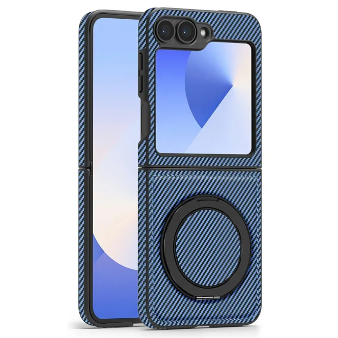 Coque Samsung Galaxy Z Flip7 FE / Z Flip6 Fibre de Carbone Anneau Support