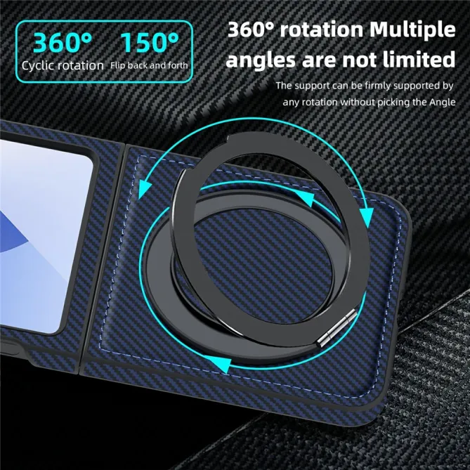 Coque Samsung Galaxy Z Flip7 FE / Z Flip6 Fibre de Carbone Anneau Support