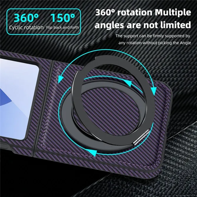 Coque Samsung Galaxy Z Flip7 FE / Z Flip6 Fibre de Carbone Anneau Support