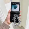 Coque Samsung Galaxy Z Flip7 FE / Z Flip6 Texture Soie avec Dragonne Noeud