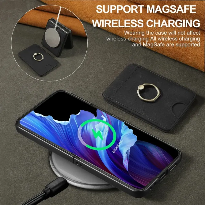 Coque Samsung Galaxy Z Flip 7 FE / Z Flip 6 Magnetique Porte-Carte Detachable