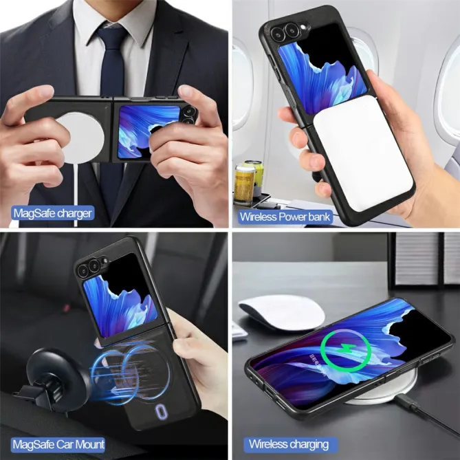 Coque Samsung Galaxy Z Flip 7 FE / Z Flip 6 Magnetique Porte-Carte Detachable
