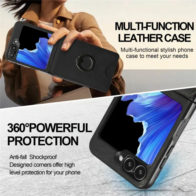 Coque Samsung Galaxy Z Flip 7 FE / Z Flip 6 Magnetique Porte-Carte Detachable