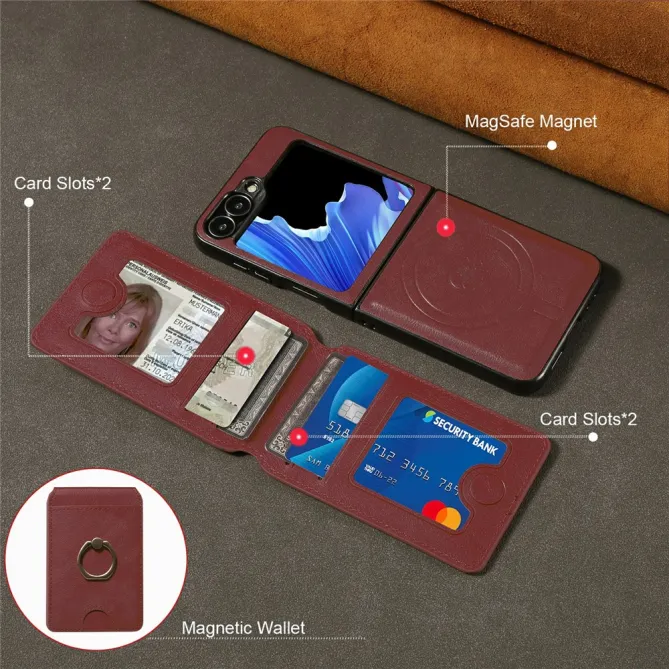 Coque Samsung Galaxy Z Flip 7 FE / Z Flip 6 Magnetique Porte-Carte Detachable