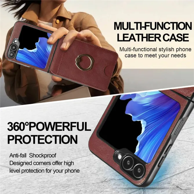 Coque Samsung Galaxy Z Flip 7 FE / Z Flip 6 Magnetique Porte-Carte Detachable