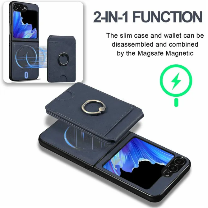 Coque Samsung Galaxy Z Flip 7 FE / Z Flip 6 Magnetique Porte-Carte Detachable