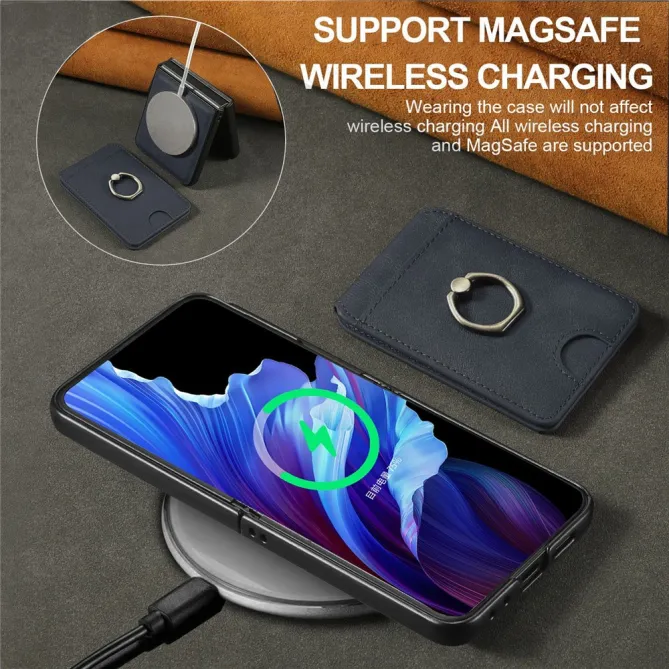 Coque Samsung Galaxy Z Flip 7 FE / Z Flip 6 Magnetique Porte-Carte Detachable