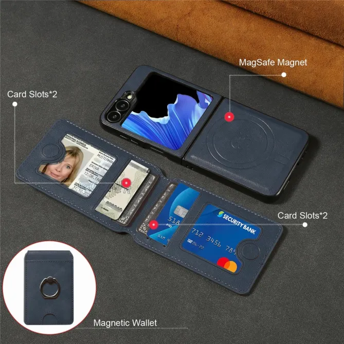 Coque Samsung Galaxy Z Flip 7 FE / Z Flip 6 Magnetique Porte-Carte Detachable