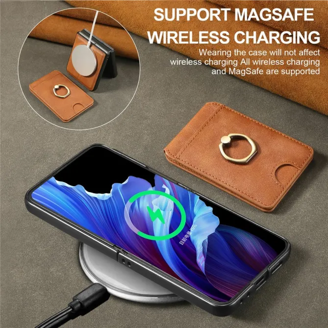 Coque Samsung Galaxy Z Flip 7 FE / Z Flip 6 Magnetique Porte-Carte Detachable