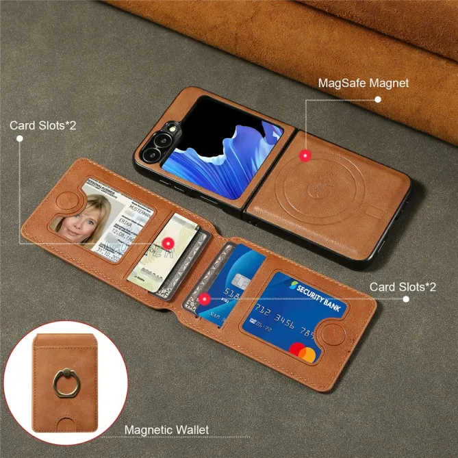 Coque Samsung Galaxy Z Flip 7 FE / Z Flip 6 Magnetique Porte-Carte Detachable